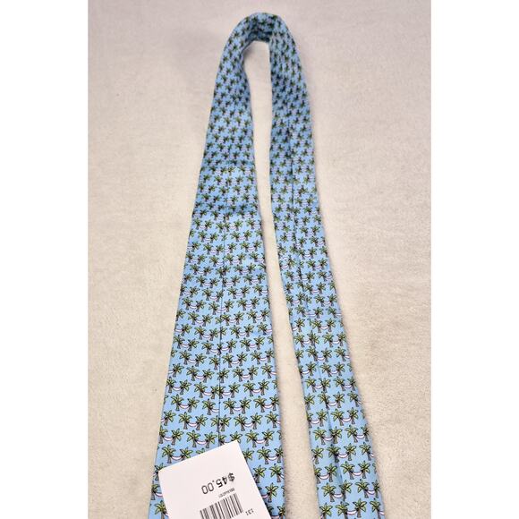 New Alynn Necktie "Palm Tree Siesta" Hammocks Blue 57" 3.25" Hand Made Silk - Picture 7 of 10